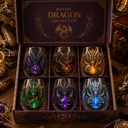 🐉 ✨ 3D Mythic Dragon Glass Art Cup | Luxury Raised Fantasy Glassware for Whiskey, Home Bar Décor & Legendary Gifts 🎁