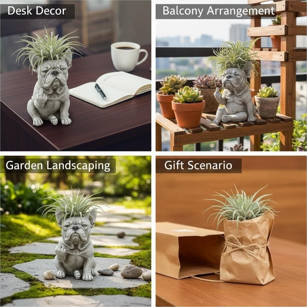 Funny French Bulldog Planter – Cute Dog Plant Pot & Home Decor