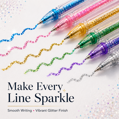 🎨✨Glitter Gel Pen Set-18 Sparkling Colors for Creative Fun