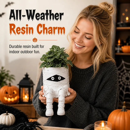 🎉49% OFF – 🎃 Halloween Hanging Leg Planter | Hand-Painted Resin Character Pot for Succulents, Shelves, Desks, Porches & Spooky Seasonal Displays 🪴