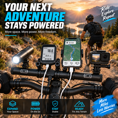 🚴 Powered Bike Handlebar Extender – Extra Mounting Space + USB Charging