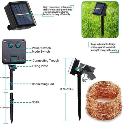 Solar Outdoor String Lights with 8 Modes