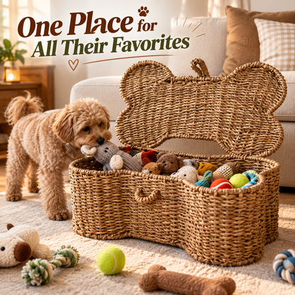 🐾 Finally, Dog Toy Storage That Belongs in the Living Room – Handwoven Bone Basket