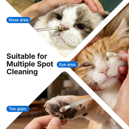 🐱Pawfirst Pet Ear Cleaning Cotton Swabs – Earwax & Odor Remover for Cats & Dogs, Individually Wrapped, Break-to-Release Liquid, Dry/Wet Dual-Use