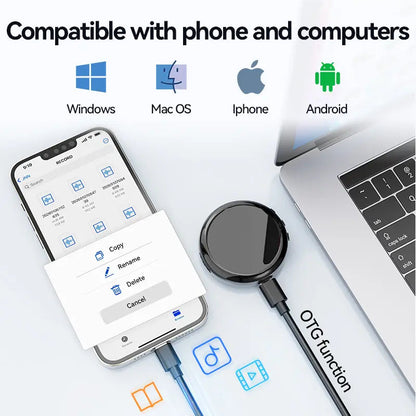 🎙️ Smart Magnetic Voice Recorder – One-Touch Recording with Noise Reduction & OTG Transfer