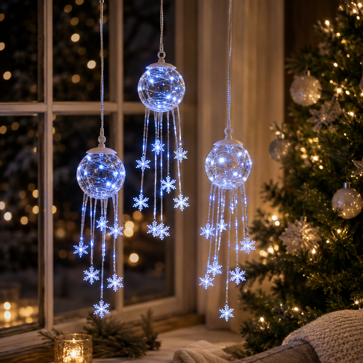 ❄️Icy Glow Hanging Ornament™ — Crystal Snowflake Christmas Décor