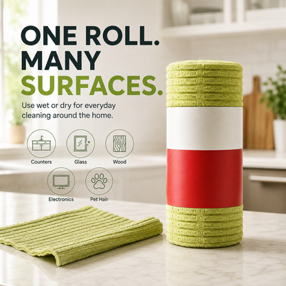 Multipurpose Reusable Tear-Off Microfiber Cleaning Cloth Roll
