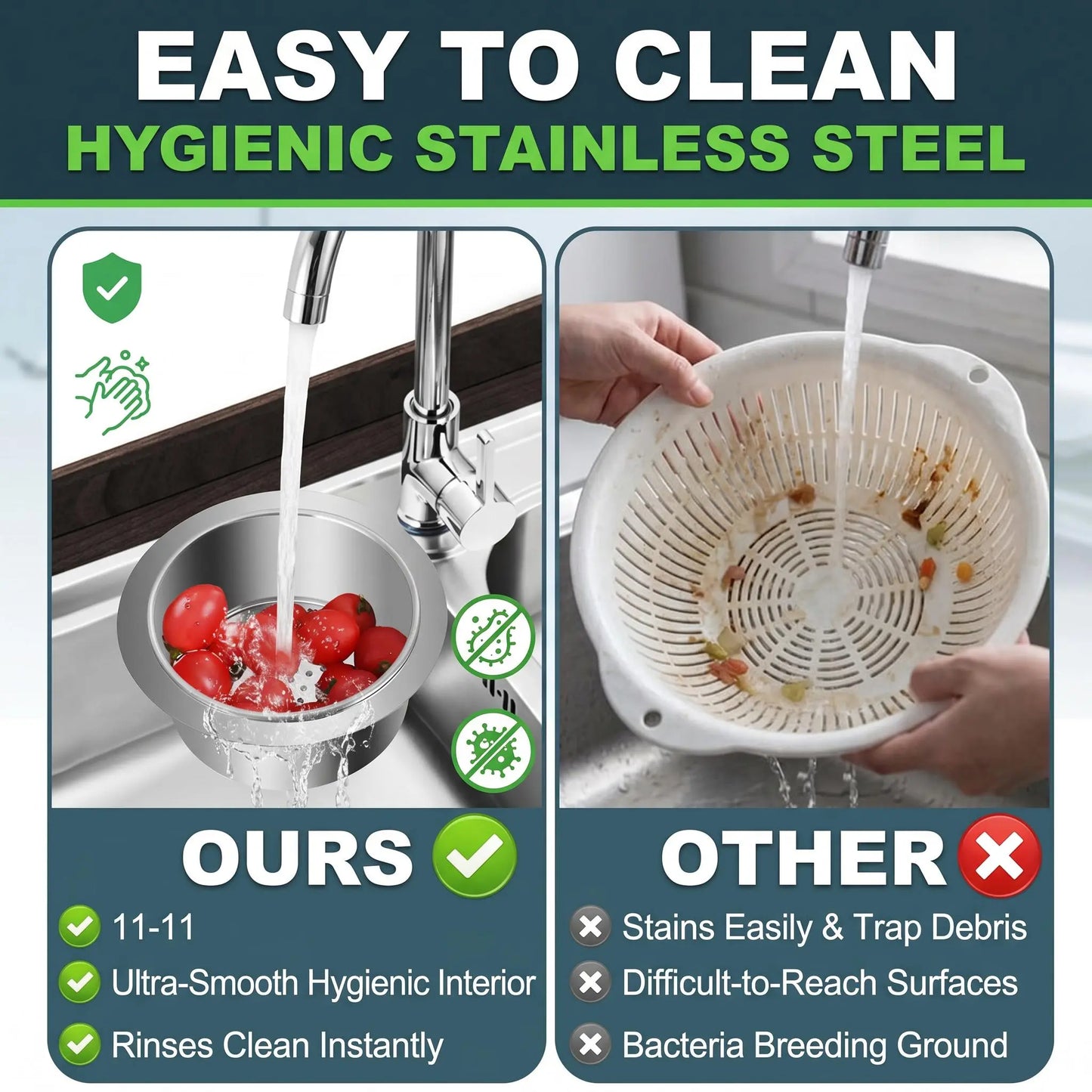 🦢💧Stainless Steel Swan Sink Strainer Basket