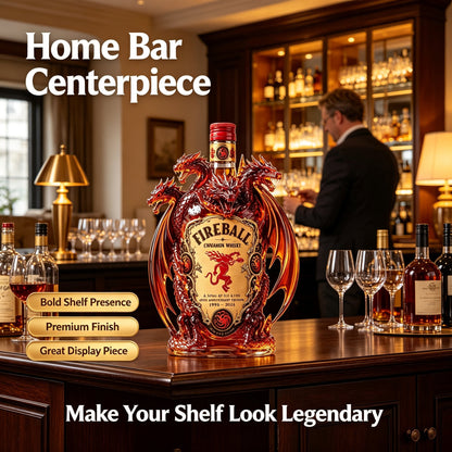 🐉 Dragon Sculpted Collector Bottle – Amber Home Bar Display