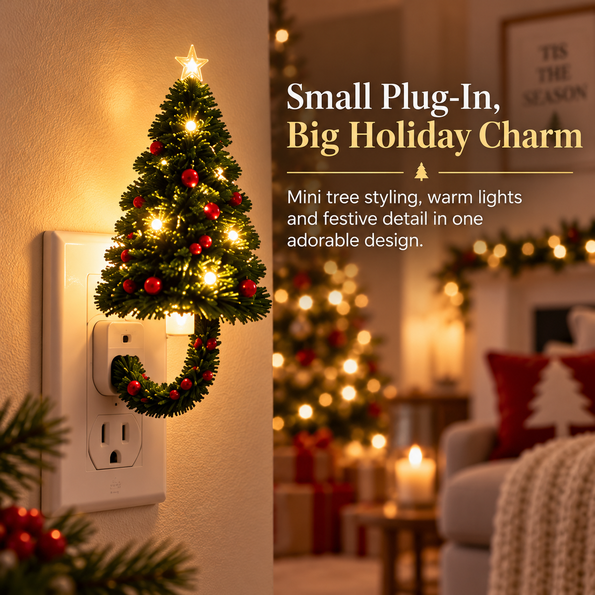 🎄 Christmas Tree Plug-In Projector Night Light – Festive Ceiling & Wall Holiday Display