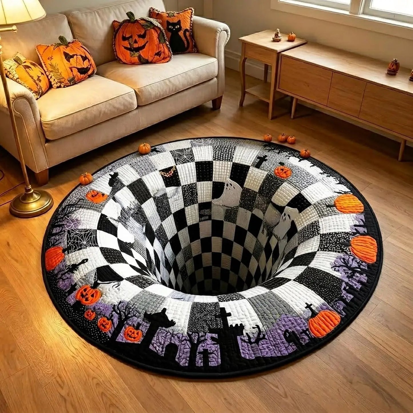 🔥3D Skeleton Vortex Halloween Rug