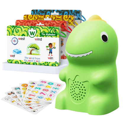 Dinosaur Talking Flash Cards – 148 Cards, 592 Words, 5 Categories, Interactive Learning Stickers