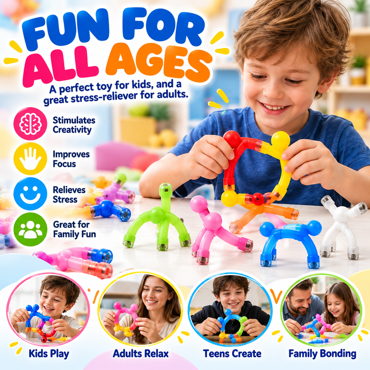 ✨Unisex Kids' Magnetic Building Set (Set of 10)