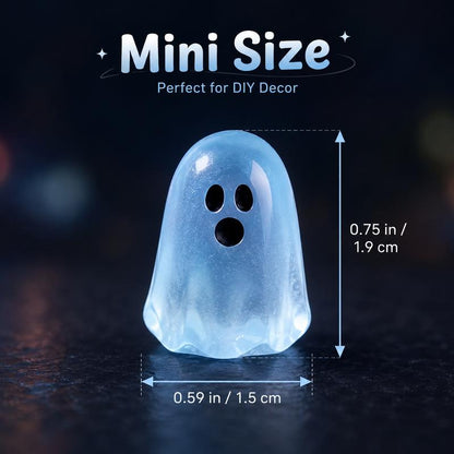 🎃50 Pcs Glow In Dark Cute Ghost Resin Bead Set👻