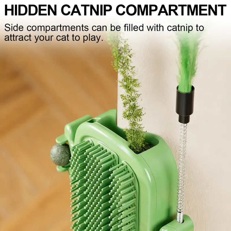 🐱3-in-1 Soft Plastic Cat Corner Groomer with Catnip