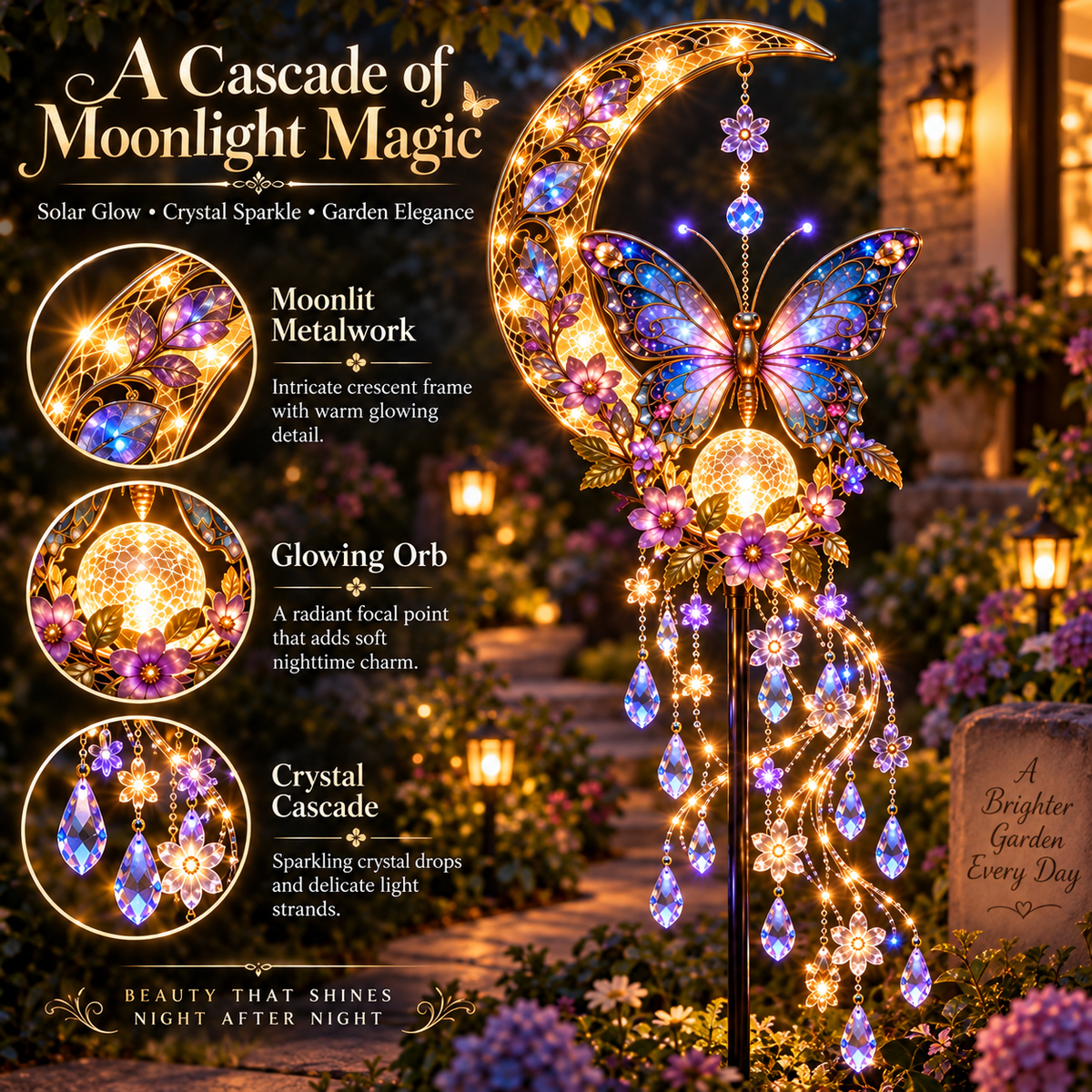 🦋Butterfly Moonlight Cascade — A Little Moonlight Magic for Your Garden🎁