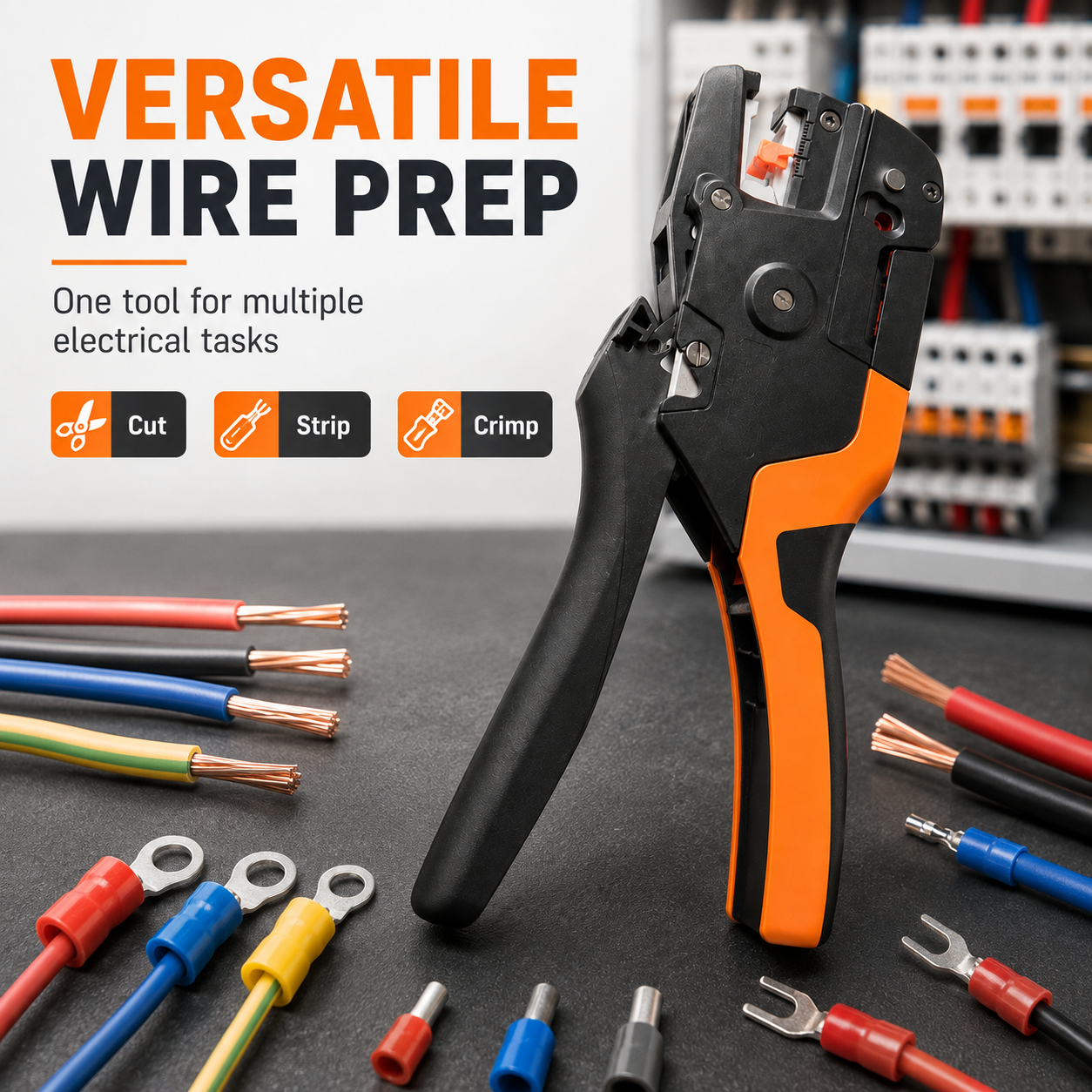 🔧 3-in-1 Automatic Wire Stripper, Cutter & Crimper – Self-Adjusting Wire Prep Tool