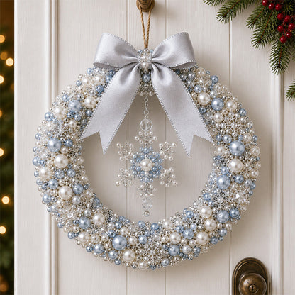 🎄✨ DIY Christmas Pearl Wreath Kit – Handmade Beaded Holiday Door Décor 💎🎀