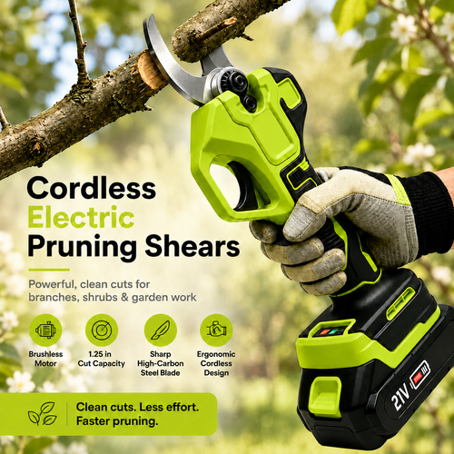 Cordless Electric Pruning Shears | 1.25-Inch Branch Cutter
