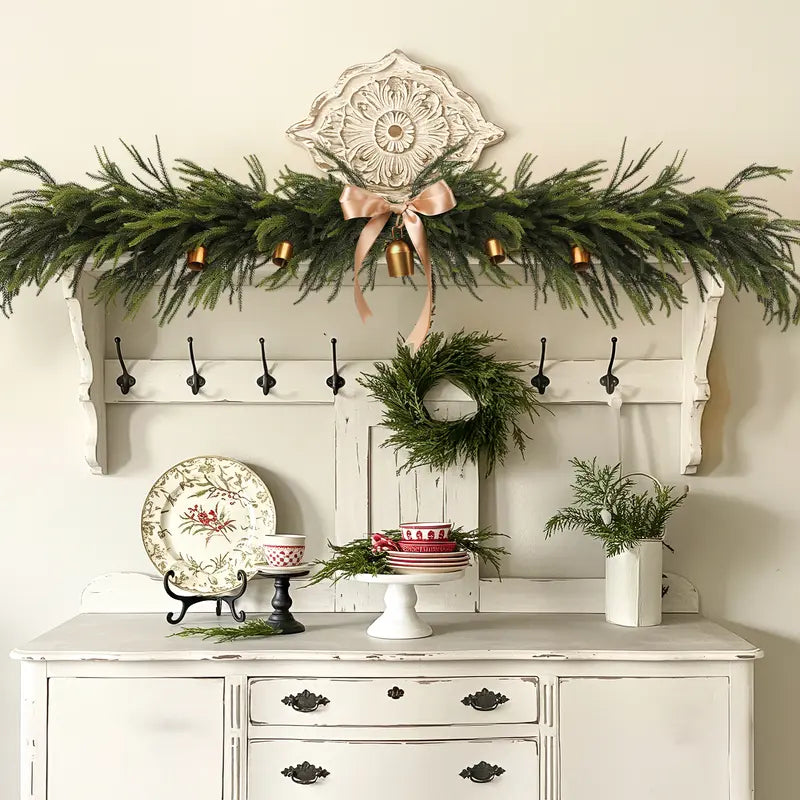 🌲 24-Inch Real Touch Norfolk Pine Stems – Flexible Artificial Evergreen Greenery