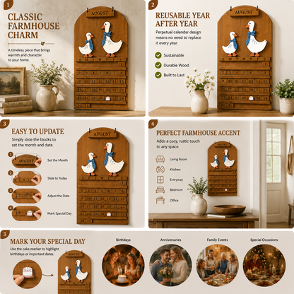 📅Goose Welcome Perpetual Farmhouse Calendar