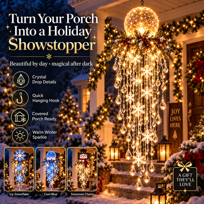 ✨❄️Crystal Cascade Christmas Light — LED Hanging Porch Decoration