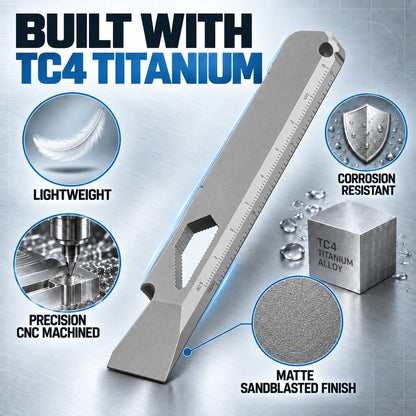 📍🔧 TC4 Titanium EDC Multitool with Pry Bar & Screwdriver Bits