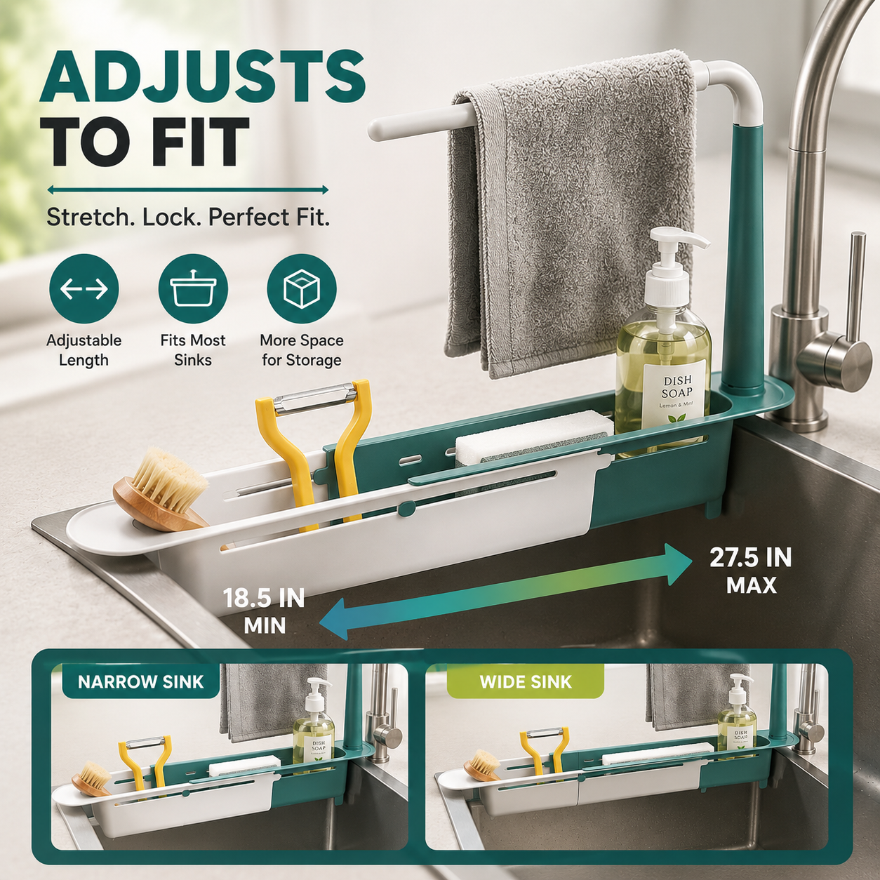🔥Hot Sale🔥Updated Telescopic Sink Storage Rack