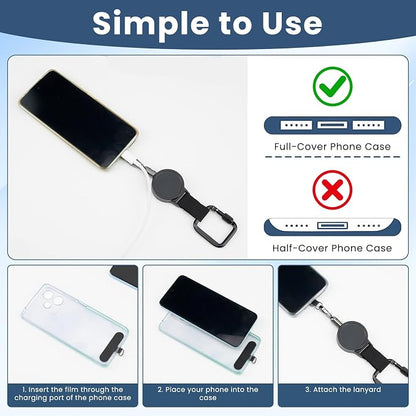 📱 Retractable Phone Tether – Clip-On Anti-Loss Holder for Travel & Outdoor Adventures