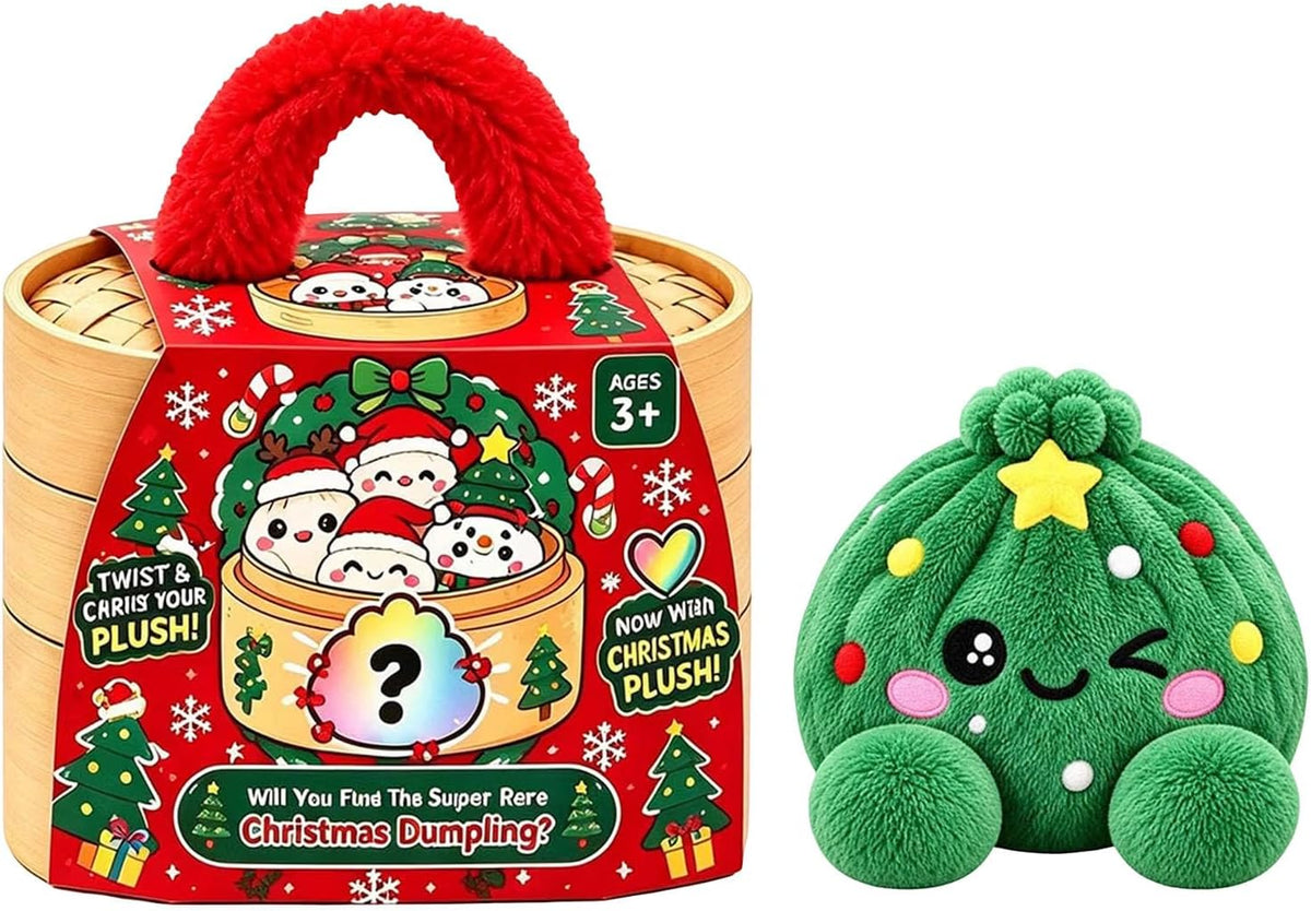 🌈Cute Plush Stuffed Dumpling Squishies, Big Rainbow Squishes with Steamer🎁