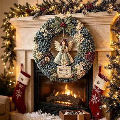 3D Fabric Poke Wreath DIY Kit, Christmas Wreath DIY Kit for Adults，Santa
