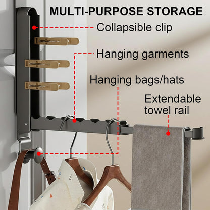 Foldable Over-Door Drying Rack — Extra Hanging Space, No Drilling