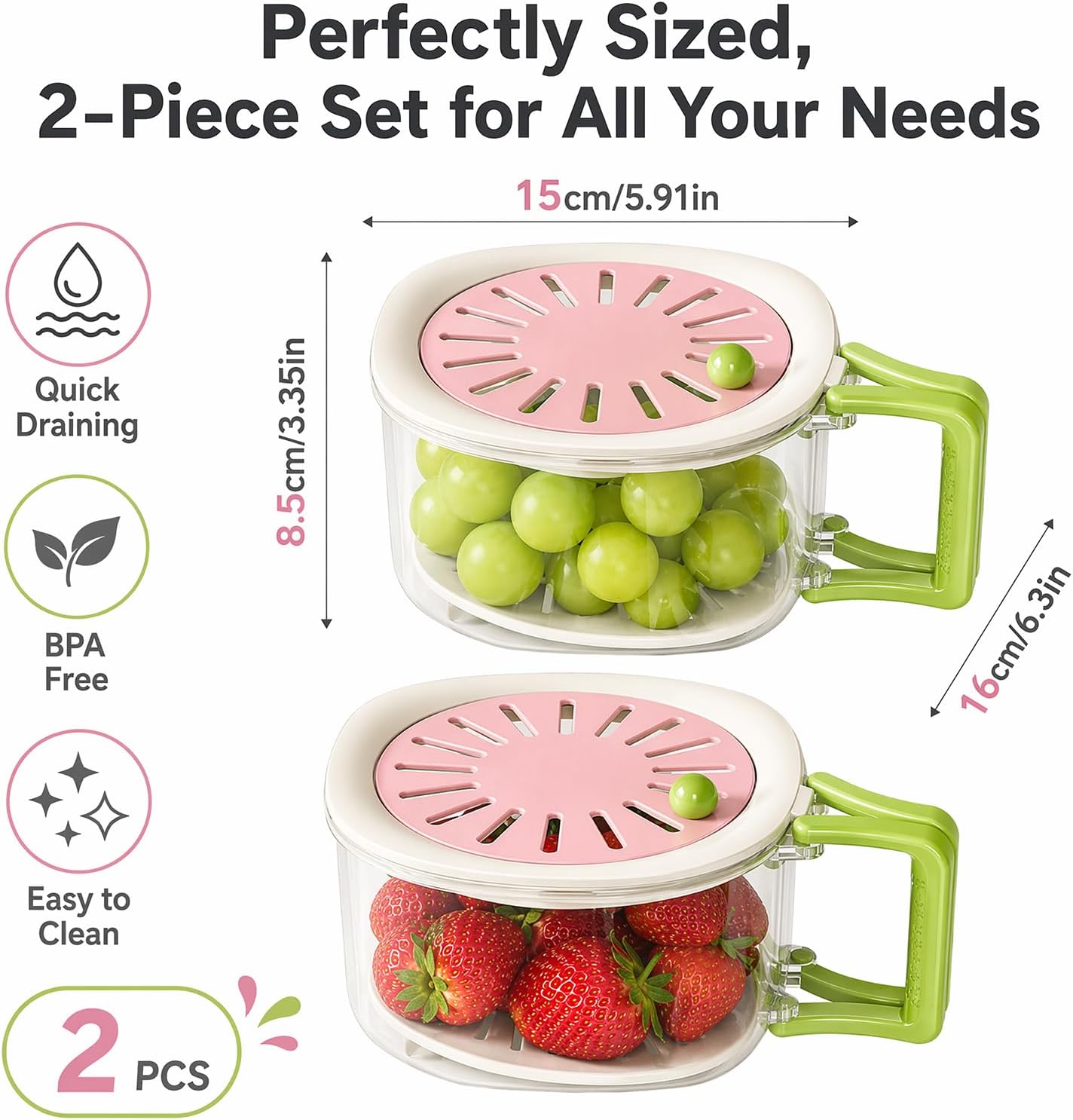 2-in-1 Fruit Vegetable Storage Container