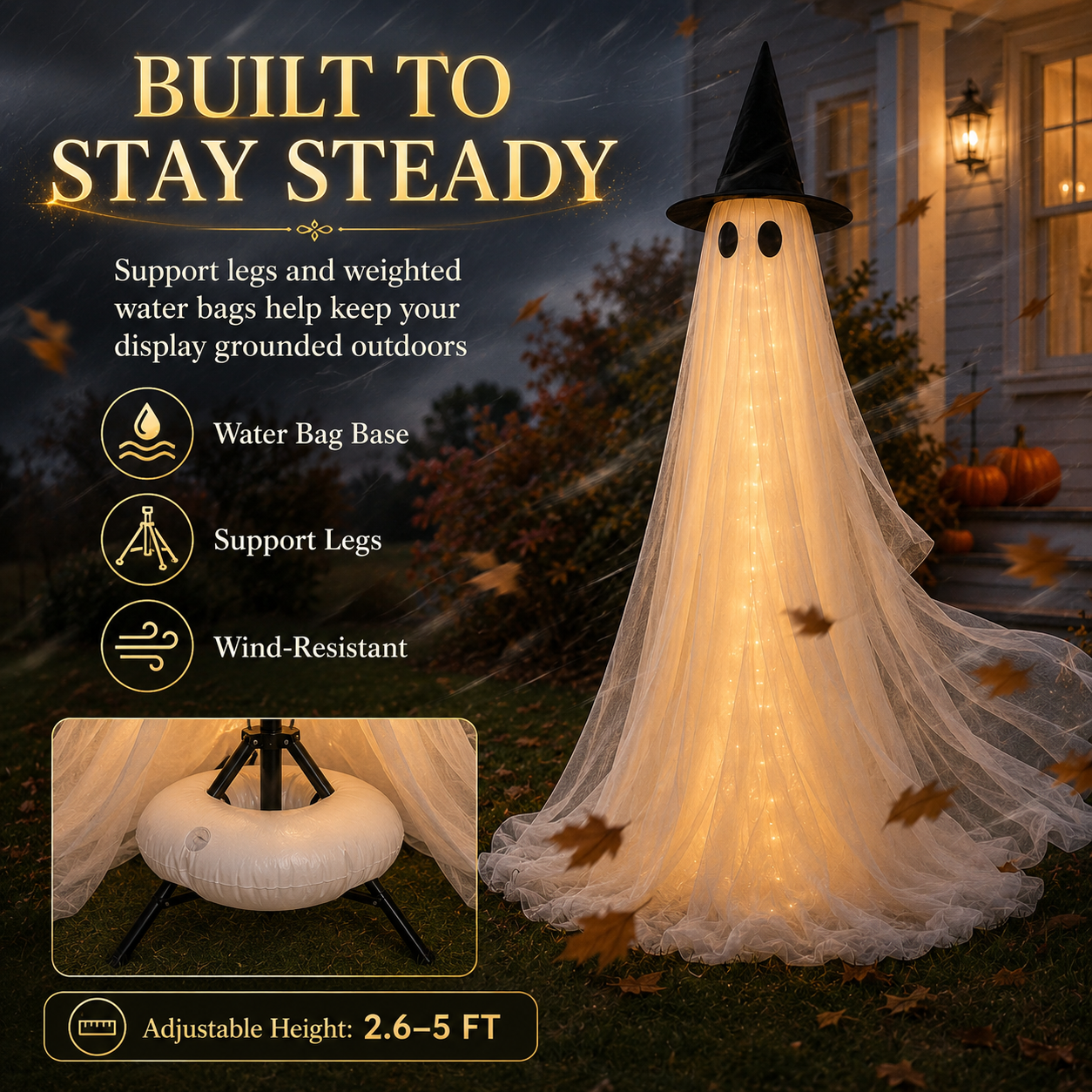 Halloween ghost decoration support legs and weighted water bag