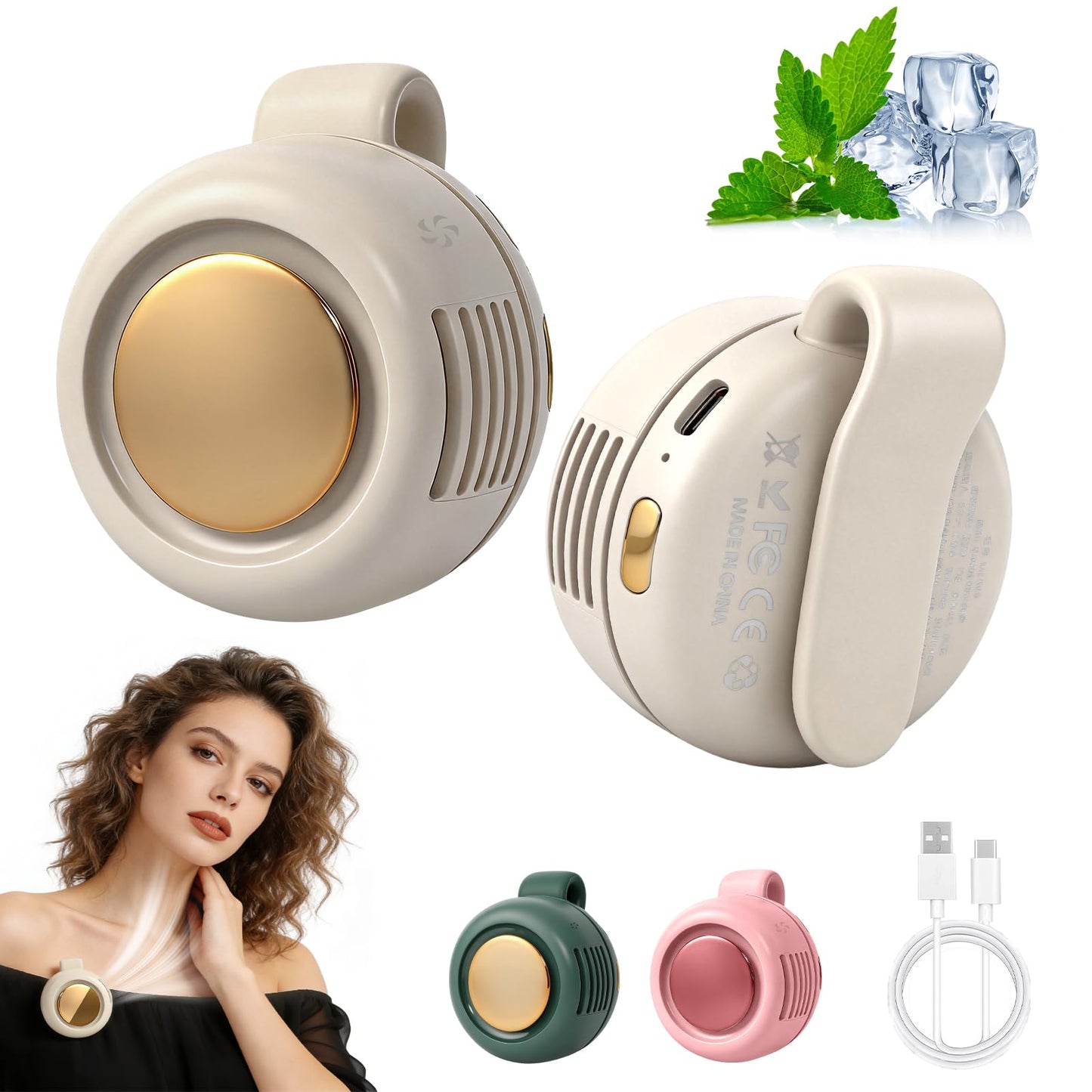 Portable Bladeless Clip-On Fan |360° Cooling • Hands-Free Comfort • Ultra Portable