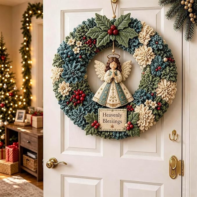 3D Fabric Poke Wreath DIY Kit, Christmas Wreath DIY Kit for Adults，Santa