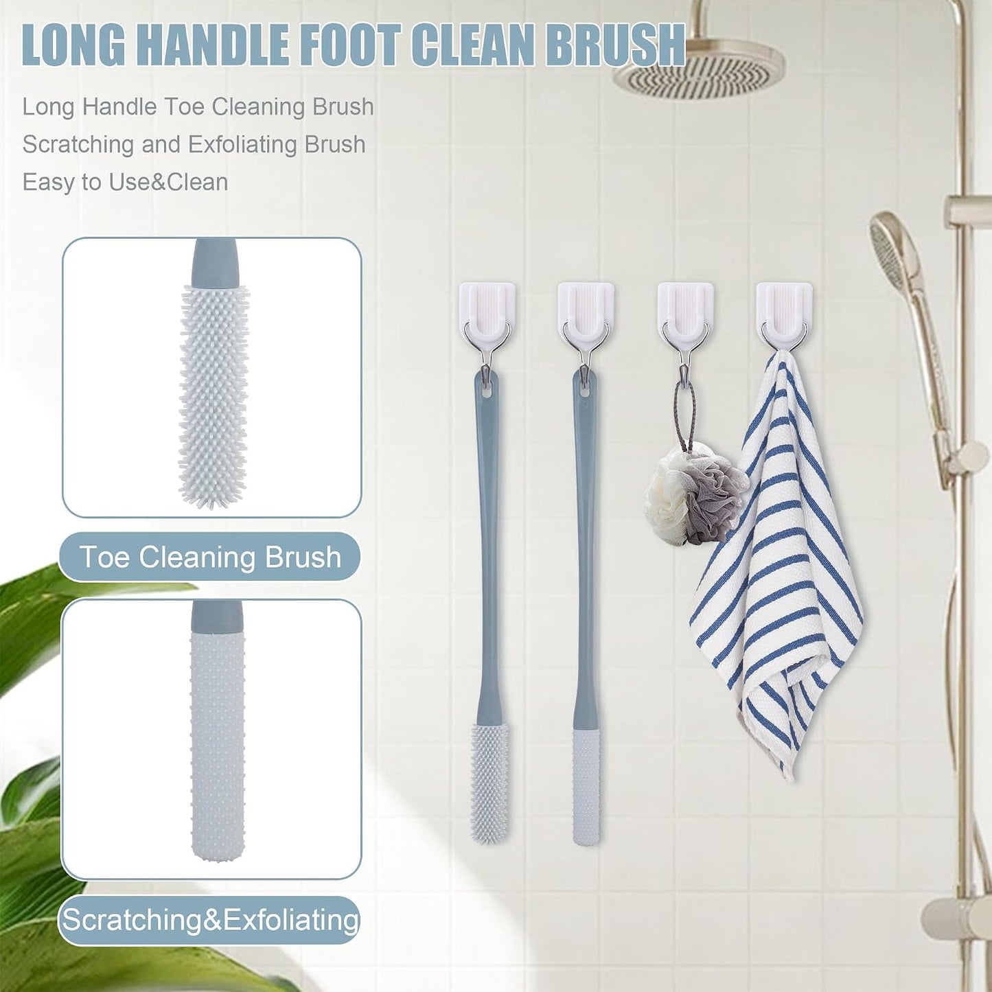 🦶Long‑Handle Silicone Foot Cleaning Brush