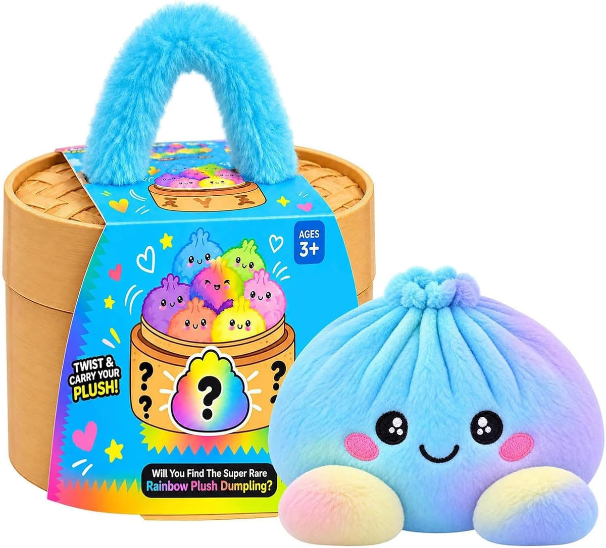 🌈Cute Plush Stuffed Dumpling Squishies, Big Rainbow Squishes with Steamer🎁