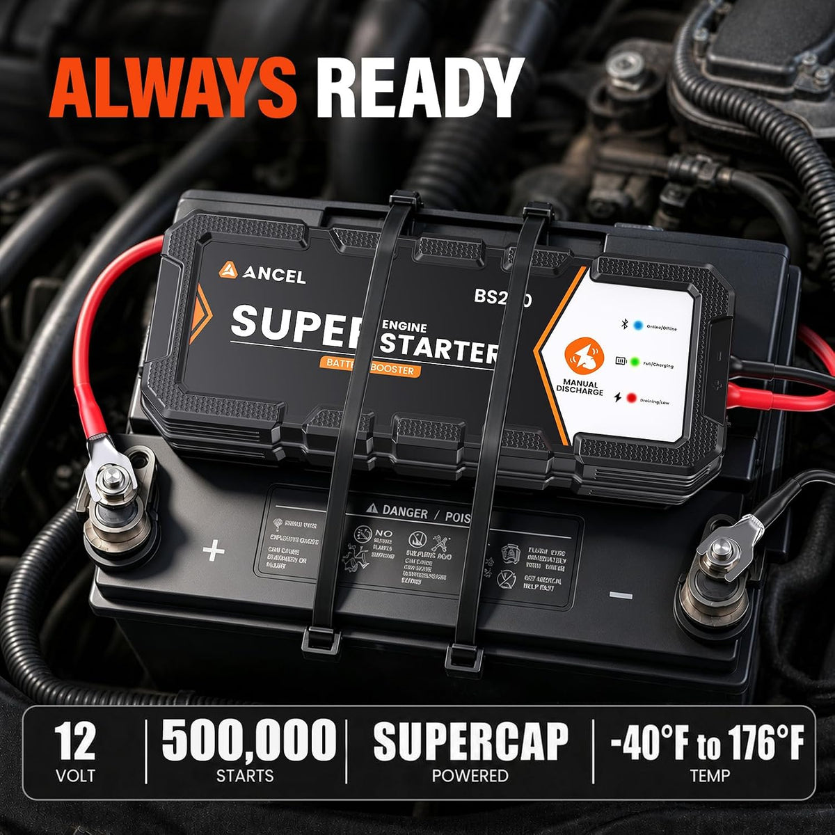 ⚡ ANCEL BS200 Super Starter 2.0 – 700A 12V Supercapacitor Start Assist with Bluetooth Battery Monitoring
