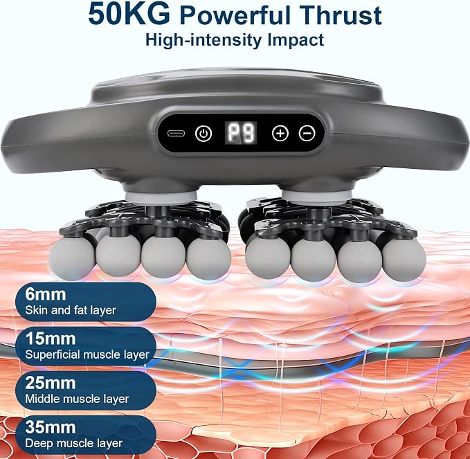 42 Head Massage Gun, Back Massager with 9 Modes & 9 Intensities
