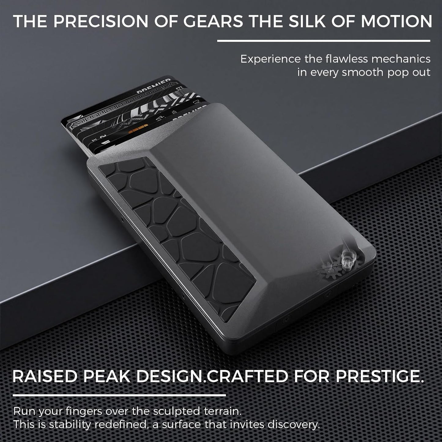 HERO Minimalist Wallet for Men,RFID Blocking Mens Wallets Slim Card Holder with Money Clip Metal Swipe Pop-Up Credit Card Case Smart Travel Wallet