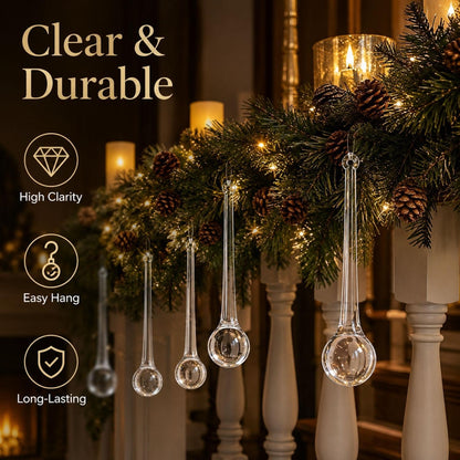 ✨ Make Your Christmas Tree Sparkle – Crystal-Look Icicle Ornaments (10/20 PCS)
