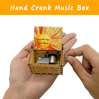 💛 Hand-Crank Wooden Music Box – A Little Gift With A Big Message