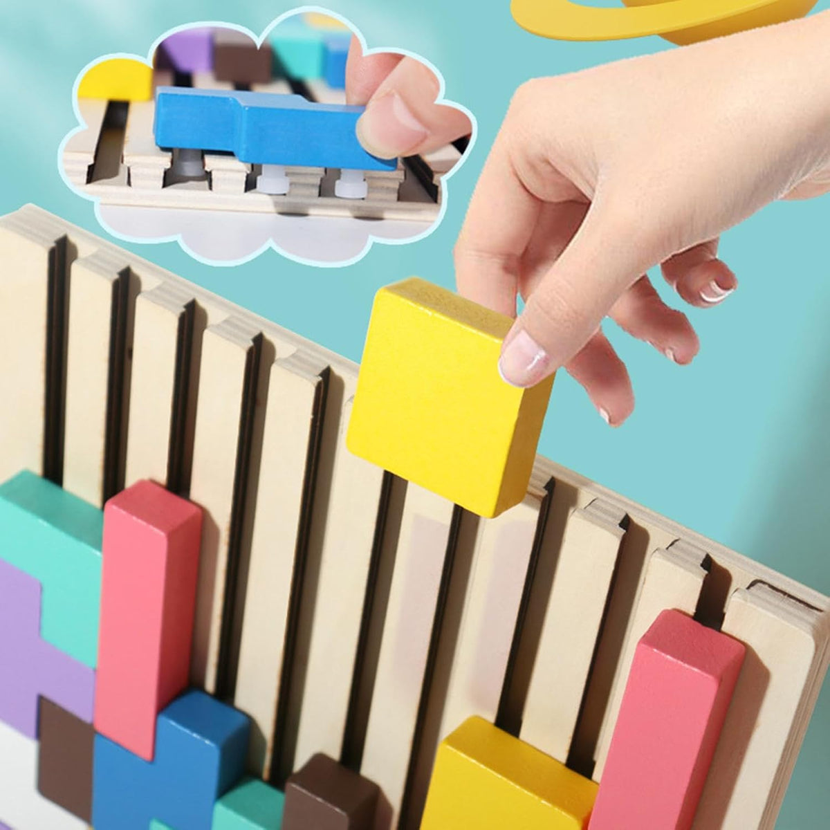 Screen-Free Wooden Block Puzzle — 20 Pattern Challenges