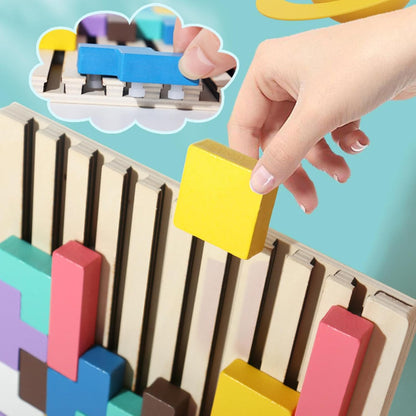 Screen-Free Wooden Block Puzzle — 20 Pattern Challenges