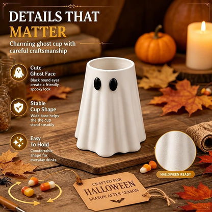 👻Halloween Ghost Witch Hat Tumbler Straw Cup