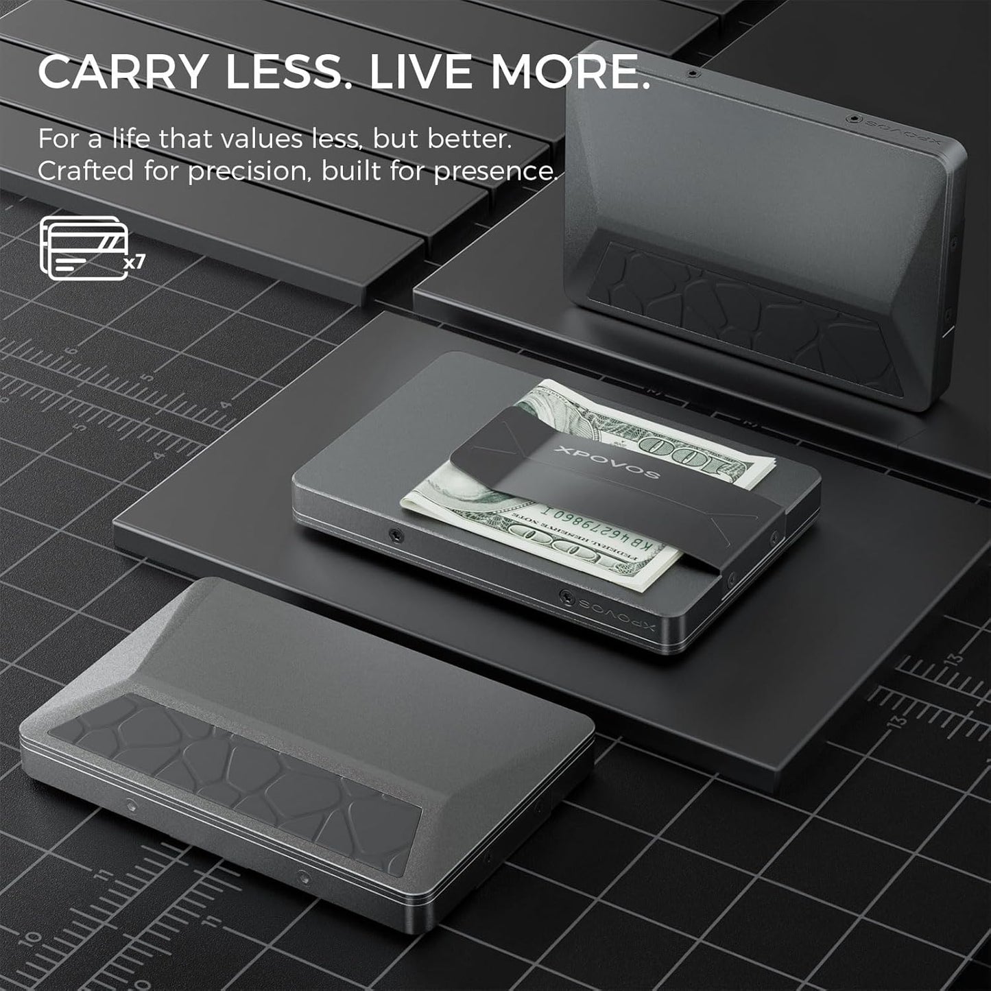 HERO Minimalist Wallet for Men,RFID Blocking Mens Wallets Slim Card Holder with Money Clip Metal Swipe Pop-Up Credit Card Case Smart Travel Wallet