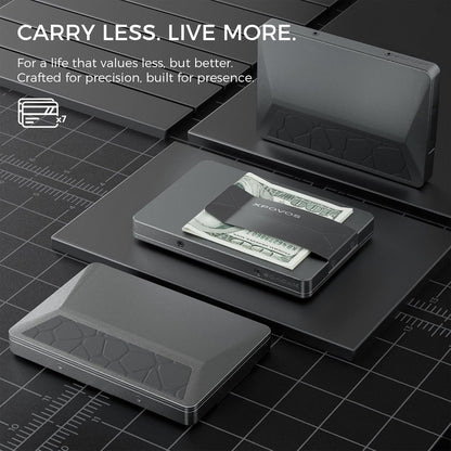 HERO Minimalist Wallet for Men,RFID Blocking Mens Wallets Slim Card Holder with Money Clip Metal Swipe Pop-Up Credit Card Case Smart Travel Wallet