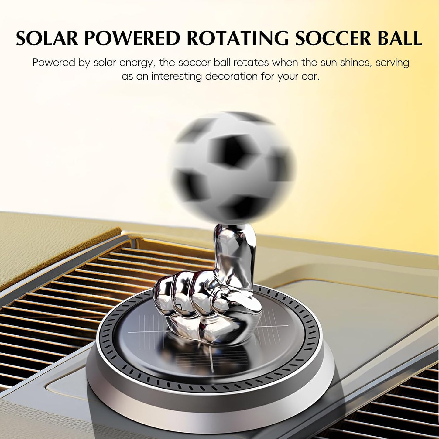 Solar Rotating Soccer Ball Car Diffuser – Dashboard Aroma Ornament