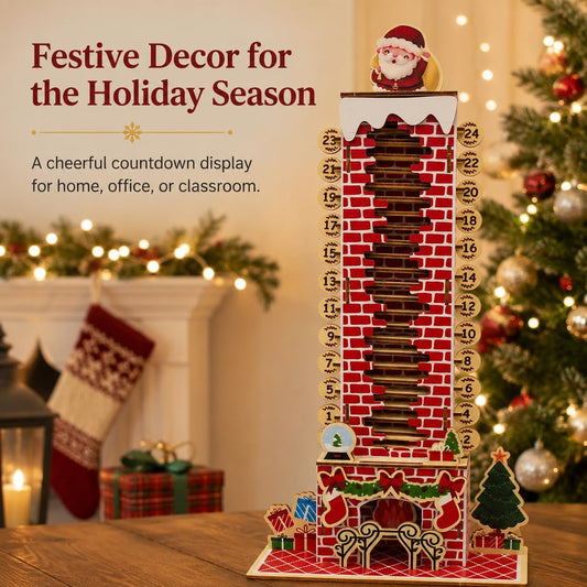 Moving Santa Wooden Christmas Countdown Calendar – Watch Santa Get Closer Every Day